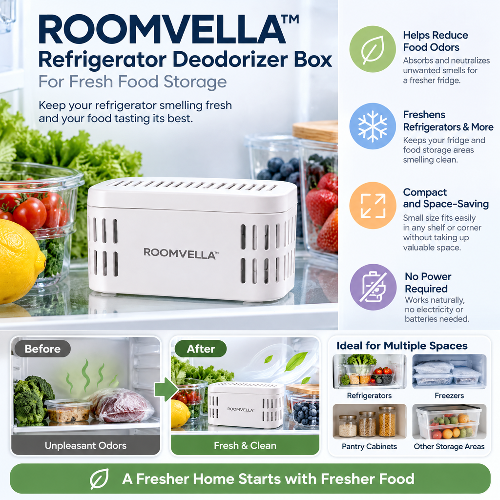 ROOMVELLA™ Refrigerator Deodorizer Box for Fresh Food Storage