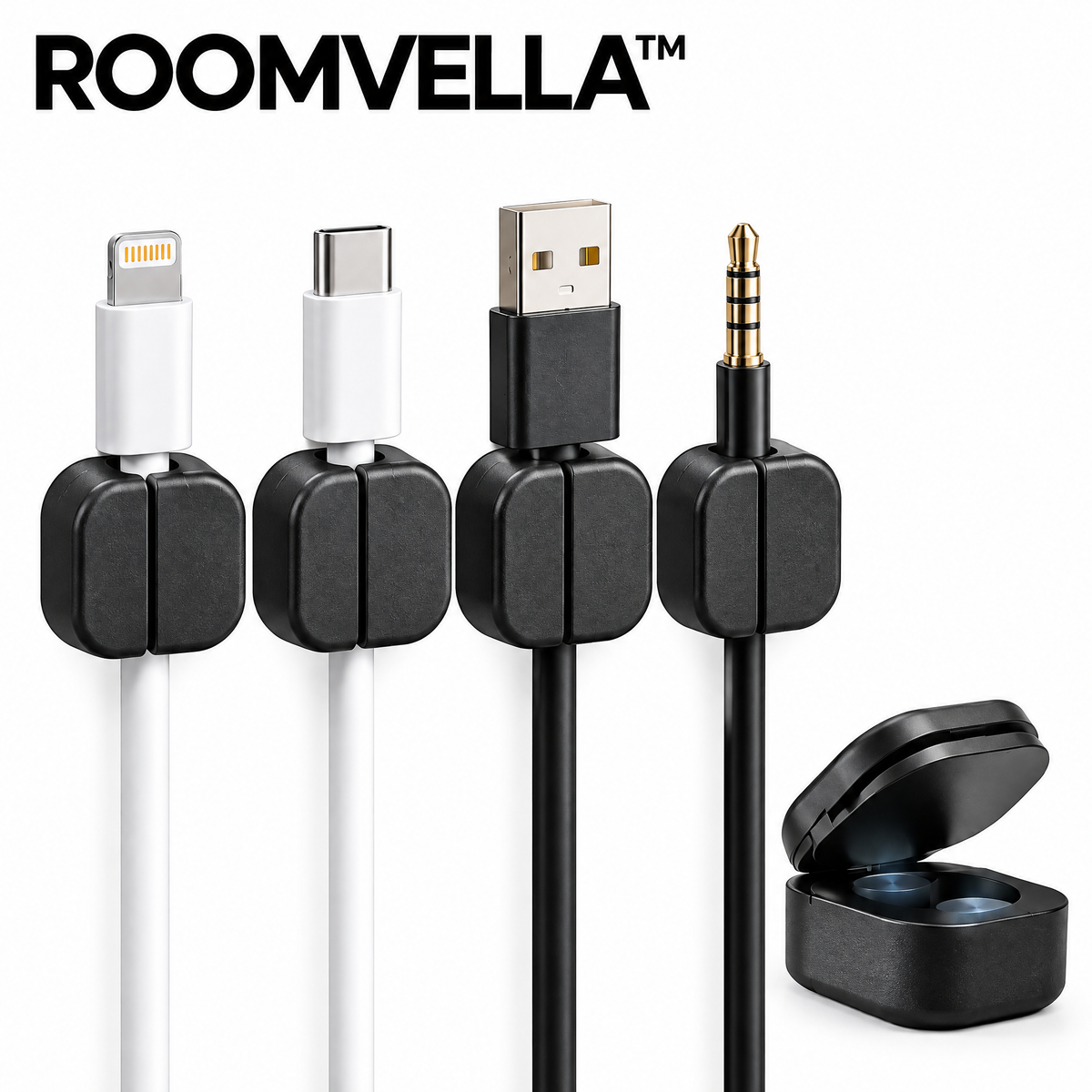 ROOMVELLA™ Magnetic Cable Organizer Set for Desk and Nightstand