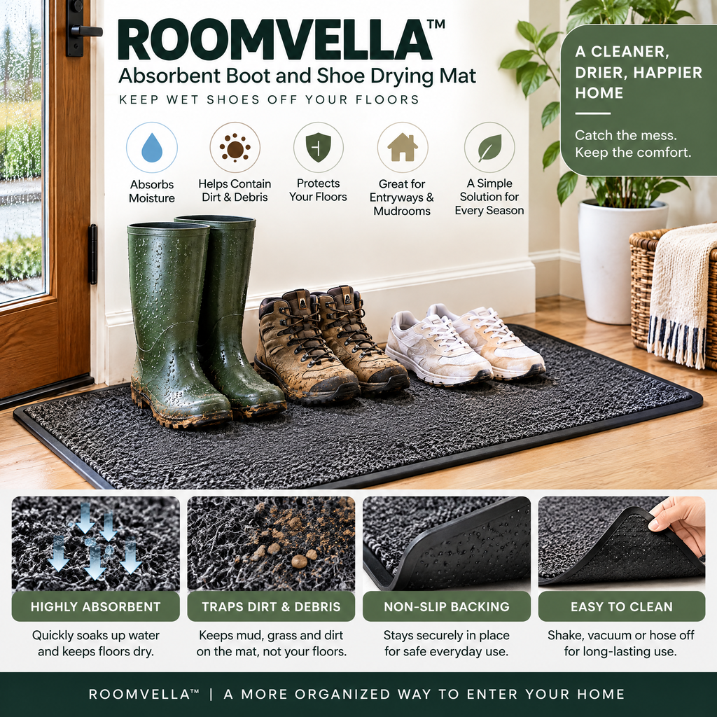 ROOMVELLA™ Absorbent Boot and Shoe Drying Mat