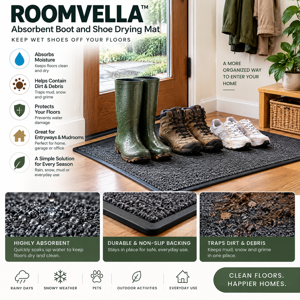 ROOMVELLA™ Absorbent Boot and Shoe Drying Mat